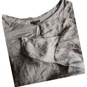 Piazza‎ Roma Italy Top Keyhole Neck 3/4 Sleeve Lightweight Womens S Batwing Boho